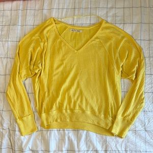We the free/free people long sleeve. “Inside-out” look XS bright yellow.